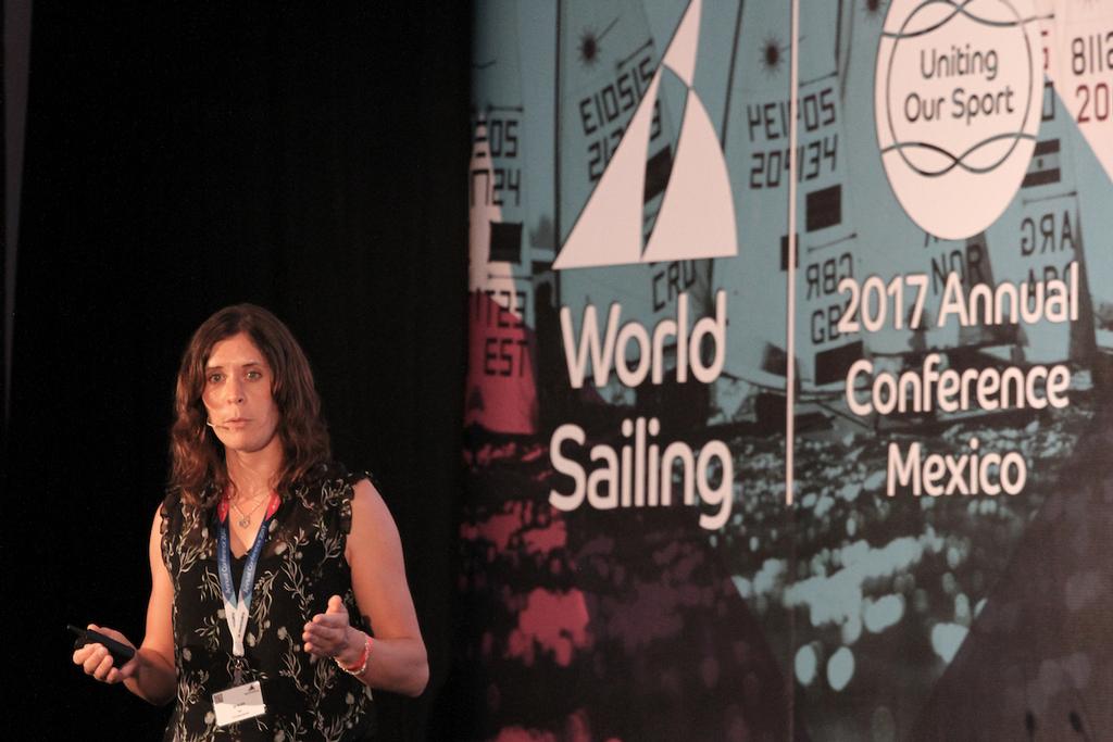 Jo Aleh - Two-time Olympic Medallist & 2013 Rolex World Sailor of the Year appears at World Sailing’s Annual Conference © Daniel Smith / World Sailing